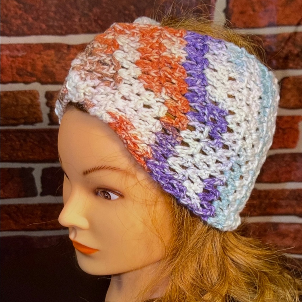 🎀 Left Hook Artisan™️ Dusk til Dawn Knotted Crochet Headband — Multi Color — OS